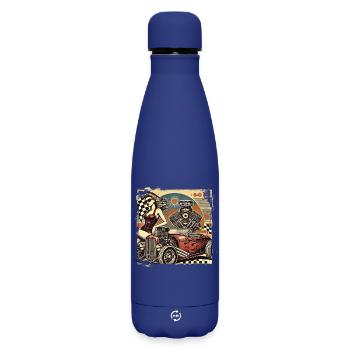 Tuning Hot Rod Design - Matte Insulated Water Bottle 500 ml - dark blue  - Front