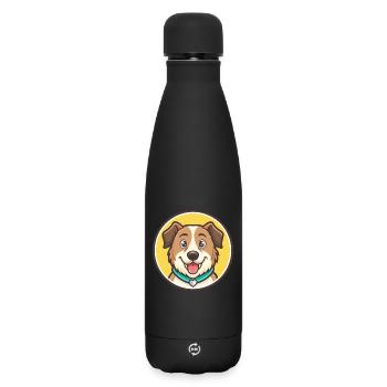 Slovensky Kopov Hunderasse Cartoon Kawaii Clipart - Matte Thermosflasche 500 ml - Schwarz - Vorne