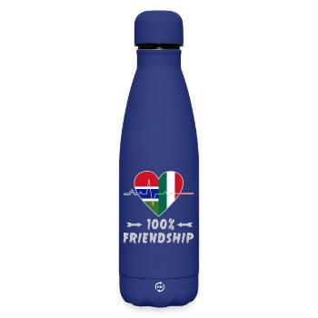 100 % amitié entre la Gambie et l'Italie - Bouteille isotherme SOFT TOUCH 500 ml - bleu foncé  - Devant