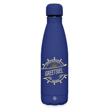 Mein Herz schlägt Wellen - Greetsiel - Matte Thermosflasche 500 ml - Dunkelblau  - Vorne