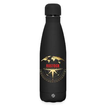 Koordinaten Rostock - Matte Thermosflasche 500 ml - Schwarz - Vorne