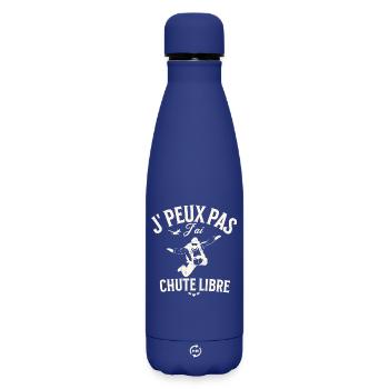 Humor Freedom Paratrooper Illustration - Matte Insulated Water Bottle 500 ml - dark blue  - Front
