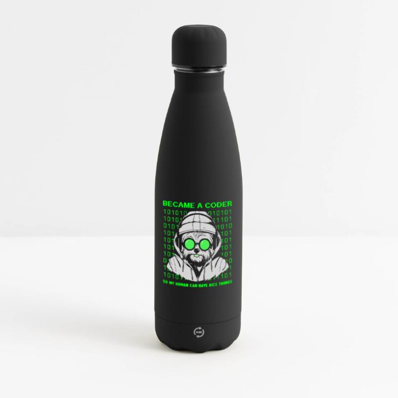 Became a Coder – Cyber Dog Binary Matte Thermosflasche 500 ml