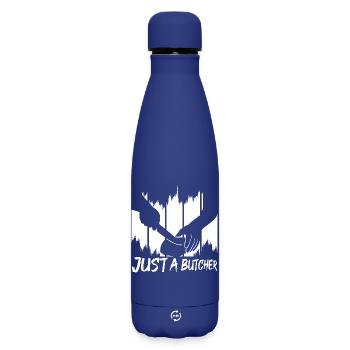 Juste un boucher - Bouteille isotherme SOFT TOUCH 500 ml - bleu foncé  - Devant