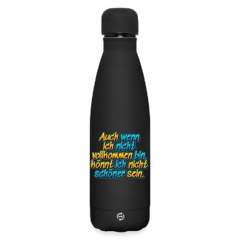 Auch wenn ich nicht vollkommen bin …. - Matte Thermosflasche 500 ml - Schwarz - Vorne