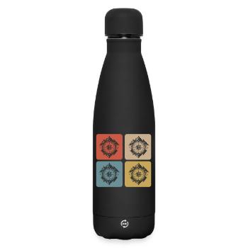 Compass & Mountains Vintage Design - Matte Insulated Water Bottle 500 ml - black - Front