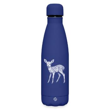 Fawn - Matte Insulated Water Bottle 500 ml - dark blue  - Front
