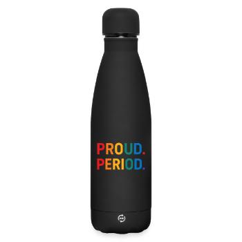 Proud. Period. - Matte Insulated Water Bottle 500 ml - black - Front