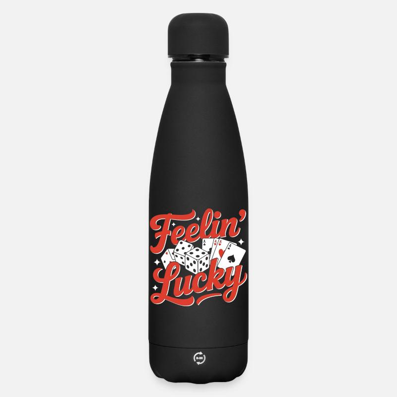 Conception de cartes Feelin Lucky Dice - Bouteille isotherme SOFT TOUCH 500 ml - noir