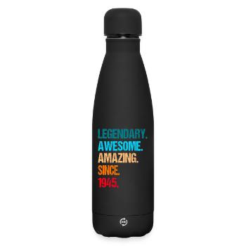 80. Geburtstag 1945 geboren - Matte Thermosflasche 500 ml - Schwarz - Vorne
