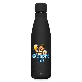 O'zapft is Volksfest, Lustiges Bayern & Bier Shirt - Matte Insulated Water Bottle 500 ml - black - Front
