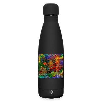 Worte & Vögel V2 - Matte Thermosflasche 500 ml - Schwarz - Vorne