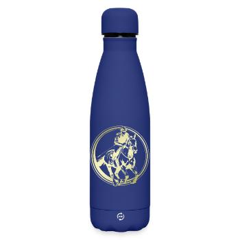 Silhouette de cheval d’équitation - Bouteille isotherme SOFT TOUCH 500 ml - bleu foncé  - Devant