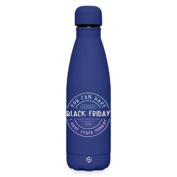 Kaufrausch Cyber Monday - Matte Thermosflasche 500 ml - Dunkelblau  - Vorne