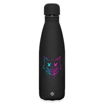 Katzen-Splash - Matte Thermosflasche 500 ml - Schwarz - Vorne