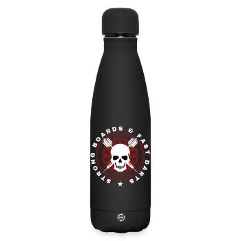 Darts, Bullseye, Dartboard and Skull. - Matte Insulated Water Bottle 500 ml - black - Front