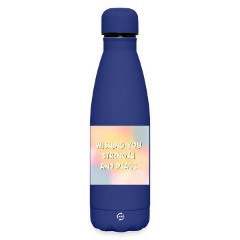 Kraft Frieden wünschen - Matte Thermosflasche 500 ml - Dunkelblau  - Vorne