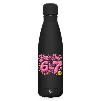 Tu es le 6 contre mon 7 - Bouteille isotherme SOFT TOUCH 500 ml - noir - Devant