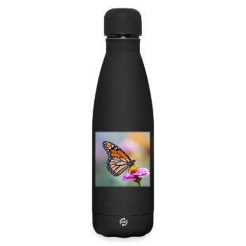 Papillon monarque sur Verbena Macro - Bouteille isotherme SOFT TOUCH 500 ml - noir - Devant