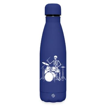 Skeleton Drummer Jam - Matte Thermosflasche 500 ml - Dunkelblau  - Vorne
