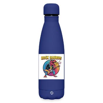 Rock Saurus Guitar Hero - Matte Insulated Water Bottle 500 ml - dark blue  - Front