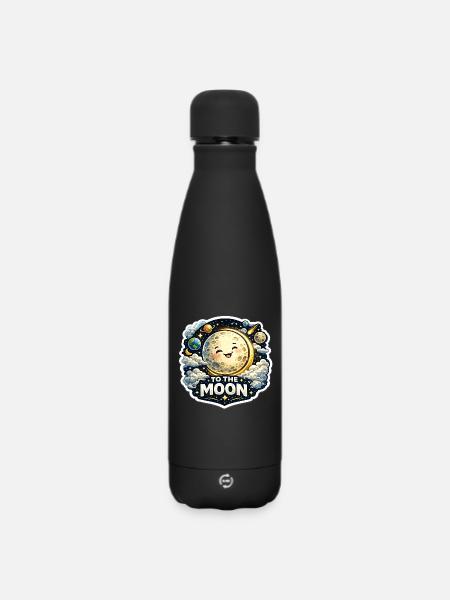 To The Moon - Matte Thermosflasche 500 ml - Schwarz