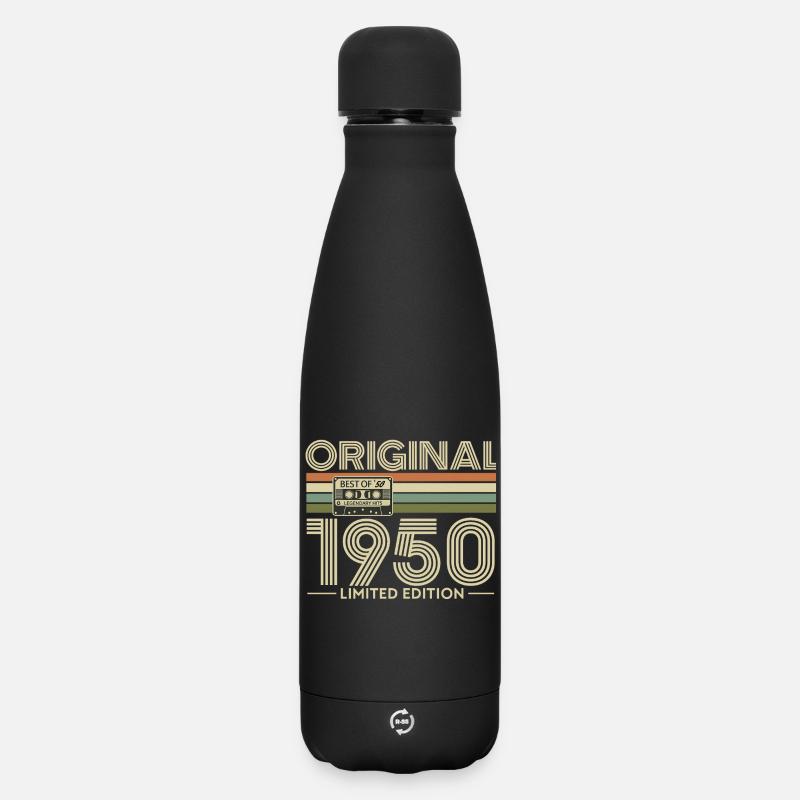 Originale limitierte Retro-Kassette von 1950 - Matte Thermosflasche 500 ml - Schwarz