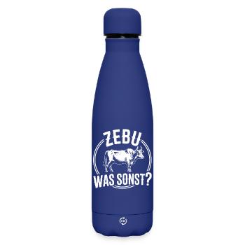 Zebu What Else Cow Humor - Matte Insulated Water Bottle 500 ml - dark blue  - Front