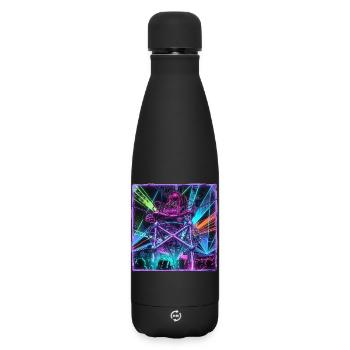 Retro Rave Electro - Matte Thermosflasche 500 ml - Schwarz - Vorne