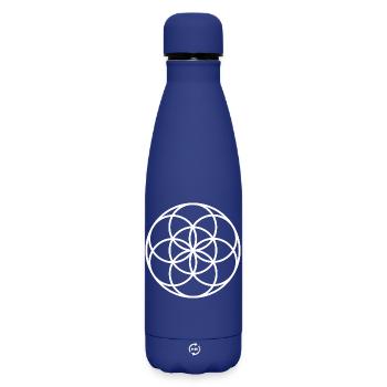 Graine de Vie - Géométrie Sacrée - Bouteille isotherme SOFT TOUCH 500 ml - bleu foncé  - Devant
