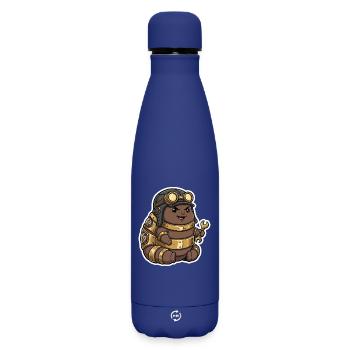 Steampunk-Ingenieur Ingenieur Messing-Crawler - Matte Thermosflasche 500 ml - Dunkelblau  - Vorne