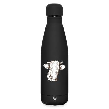 Kuh - Matte Thermosflasche 500 ml - Schwarz - Vorne