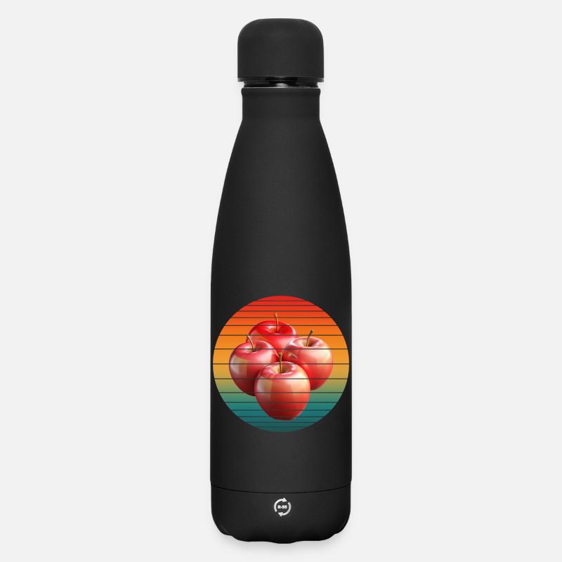 apple fruit - Matte Insulated Water Bottle 500 ml - black