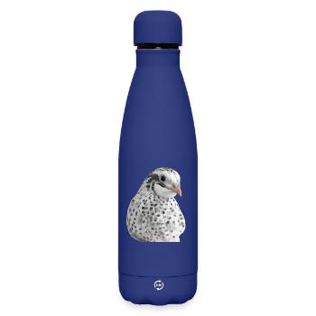 Snow Quail Portrait - Matte Insulated Water Bottle 500 ml - dark blue  - Front