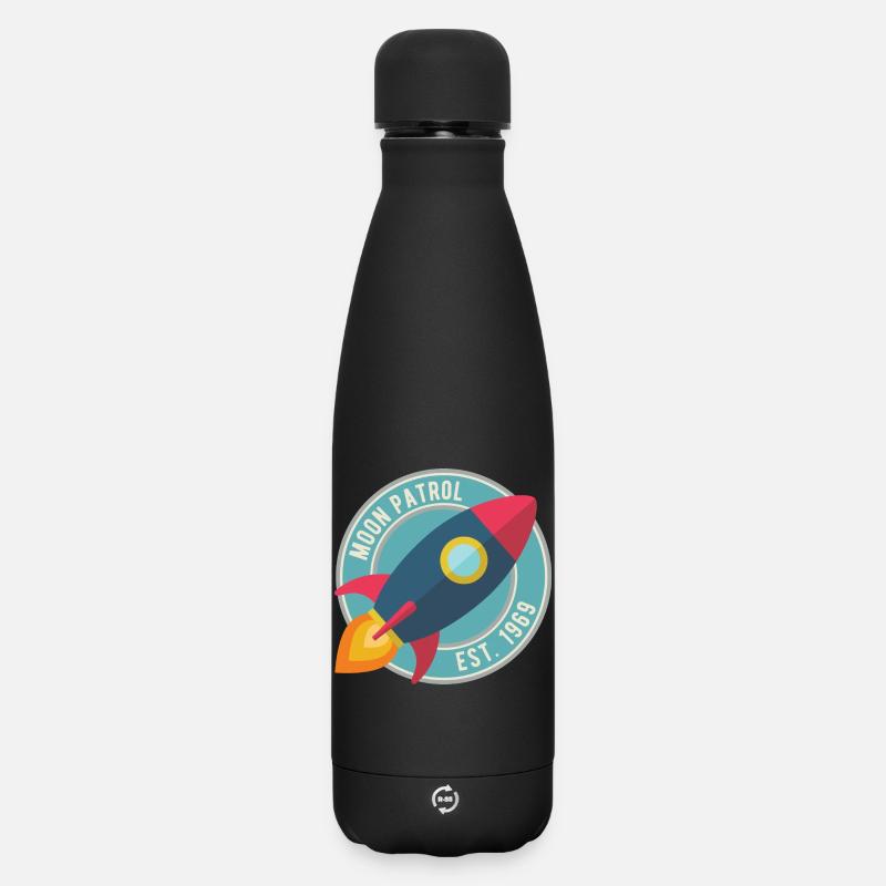 Rakete Moon Patrol Rocket - Matte Insulated Water Bottle 500 ml - black