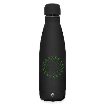 dotted shape rotated wind turbine green - Matte Insulated Water Bottle 500 ml - black - Front