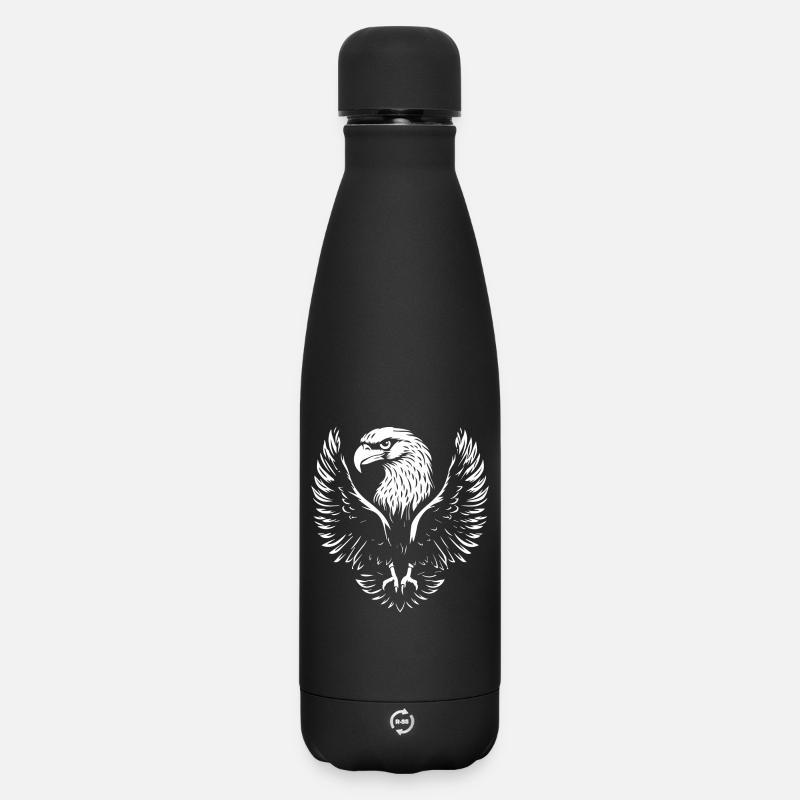 Eagle head with wide wings - Matte Insulated Water Bottle 500 ml - black