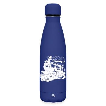 Locomotive Graphics - Matte Insulated Water Bottle 500 ml - dark blue  - Front