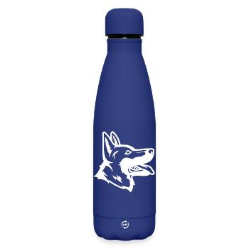 German Shepherd Drawing - Matte Insulated Water Bottle 500 ml - dark blue  - Front