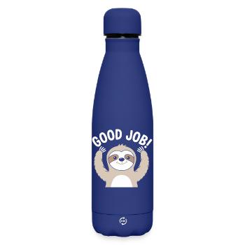 Faultier Gute Arbeit Prost - Matte Thermosflasche 500 ml - Dunkelblau  - Vorne
