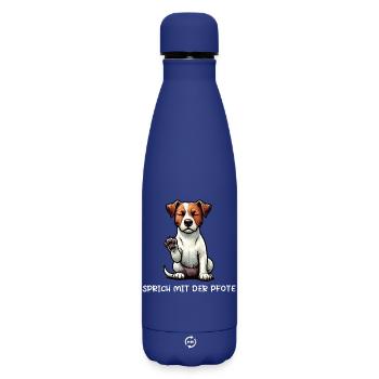 Sprich mit der Pfote Jack Russel terrier Jackie  - Matte Thermosflasche 500 ml - Dunkelblau  - Vorne