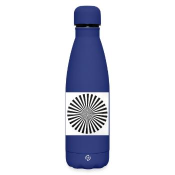 Radial Optical Illusion - Matte Insulated Water Bottle 500 ml - dark blue  - Front