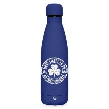 Le trèfle le plus probable pour faire un trèfle d’adieu irlandais - Bouteille isotherme SOFT TOUCH 500 ml - bleu foncé  - Devant