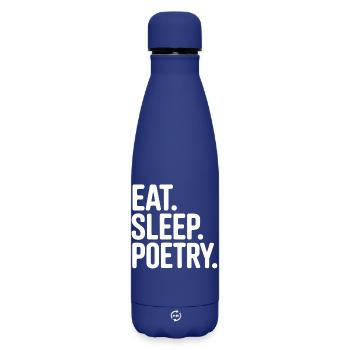 Eat Sleep Poetry Tee - Matte Insulated Water Bottle 500 ml - dark blue  - Front