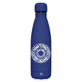 Techno Music Word Circle - Matte Insulated Water Bottle 500 ml - dark blue  - Front