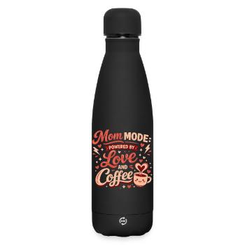 Mom Mode Coffee Love - Matte Insulated Water Bottle 500 ml - black - Front