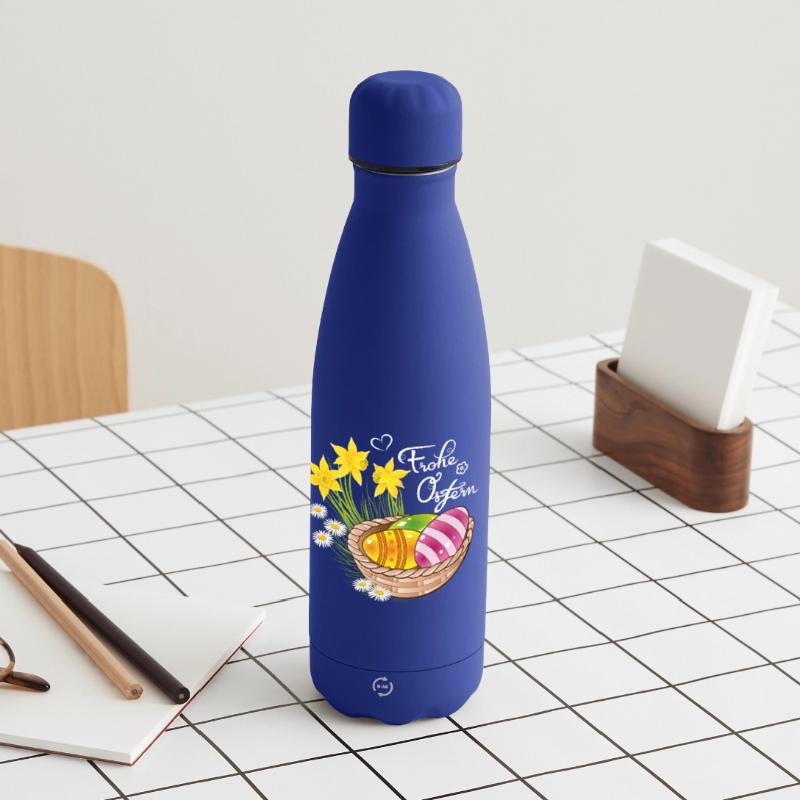 Happy Easter Easter basket Easter eggs Easter flowers eggs Matte Insulated Water Bottle 500 ml