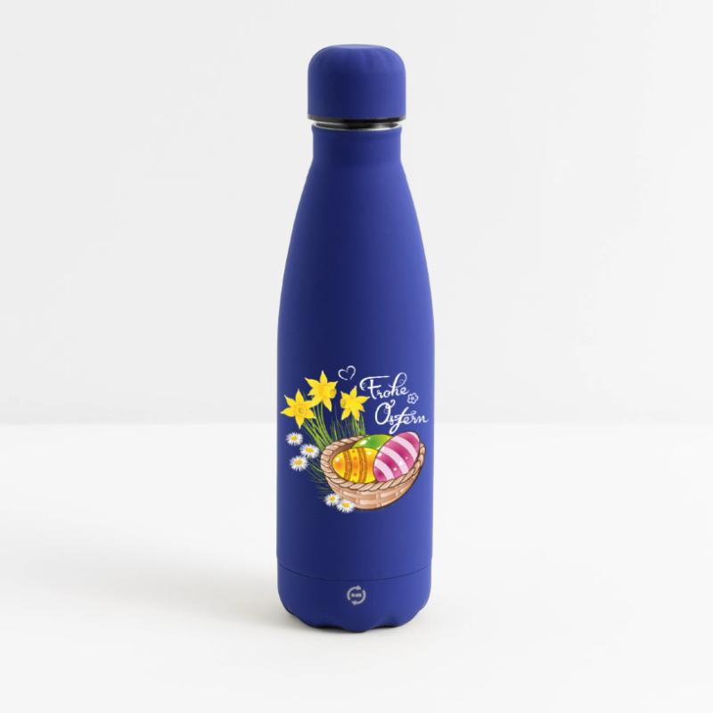Happy Easter Easter basket Easter eggs Easter flowers eggs Matte Insulated Water Bottle 500 ml