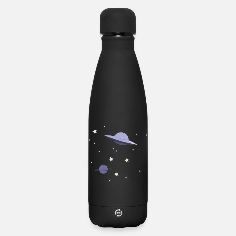UFO im All - Matte Thermosflasche 500 ml - Schwarz