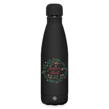 T-Shirt joyeux noel frohe Weihnachten Frohe Weihnachten - Matte Thermosflasche 500 ml - Schwarz - Vorne